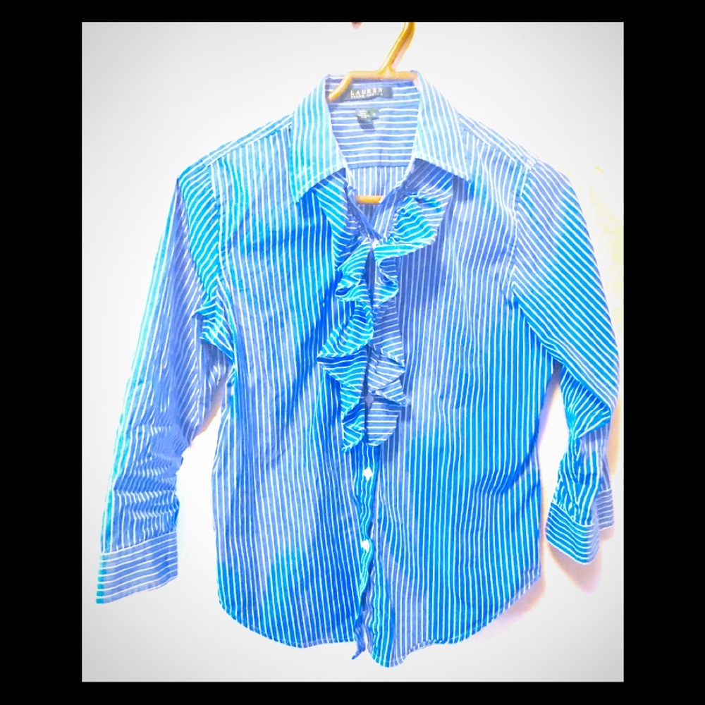 Ralph Lauren blue and white t -shirt!  Wore once!